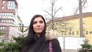 GERMAN SCOUT - Cute 20yr old Teen Kristall Pickup and Fuck by Real Street Formulation