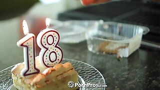 PornPros - Cassidy Ryan celebrates her 18th birthday respecting cake with an increment of cock